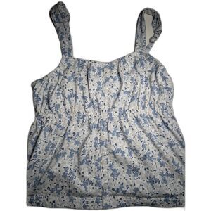 Abercrombie Kids Girls Blue Floral Sleeveless Tank Top Size 7/8